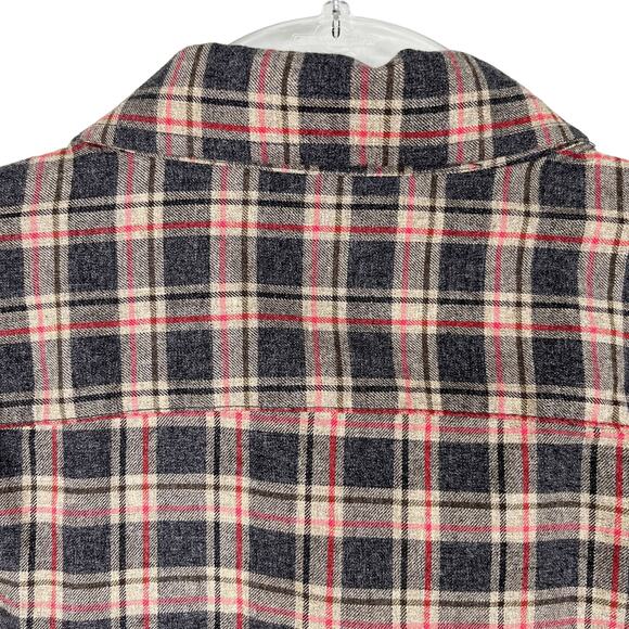 Untuckit Plaid Button Down Shirt XXL Grey Brown Red Flannel New - Picture 12 of 13